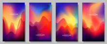Vector Illustration. Blurred Minimalist Wavy Background. Bright Gradient Color. Futuristic Style. Design For Flyer, Leaflet, Voucher, Wallpapers. Aurora Borealis. Colorful Night Sky. Dynamic Glow