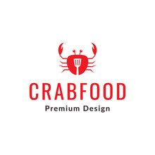 Red Crab With Spatula Logo Design Vector Graphic Symbol Icon Sign Illustration Creative Idea