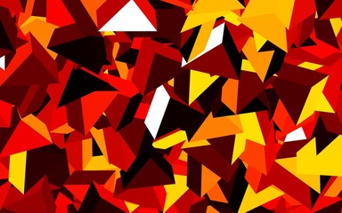 Wall Mural - Dark Red, Yellow vector backdrop with lines, triangles.