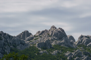 Wall Mural - Rocks of mountain landscape at summer in National Park Paklenica, Velebit, Croatia, Europe