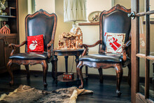 Antique Chairs With Christmas Decorations

