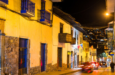 Poster - Traditional architecture of Cusco. UNESCO world heritage in Peru