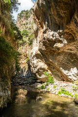 canyon and river forming the so called stretta di longi, galati mamertino