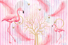 Pink Swan With Pink Background Wallpaper