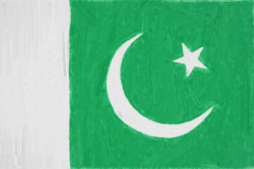 Wall Mural - Pakistan painted flag