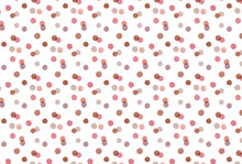 赤とピンクと茶色の水玉の白背景の壁紙
