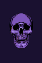 Blue Skull Vector Illustration
