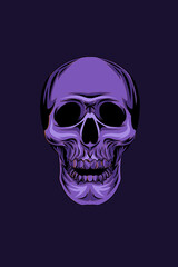 Blue skull vector illustration