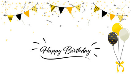 Birthday celebration frame illustration (white background, vector, cut out)