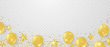 Golden Balloon Celebration Background Festive Balloons Illustration In Vector Format