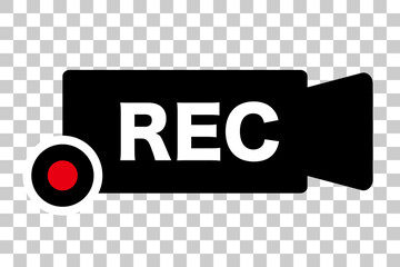 Video camera icon regarding recording.