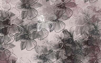 Light Gray vector elegant background with flowers.