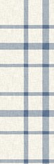 French farmhouse blue plaid check seamless vertical border pattern. Rustic tonal country kitchen gingham fabric effect. Tartan cottage 2 tone social media phone cover background 