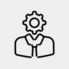 Seo specialist icon in line style about marketing and seo, use for website mobile app presentation