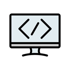 programming line filled vector icon design