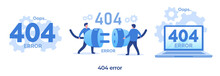404 Error Illustration Maintenance System Technology Vector Template And Background