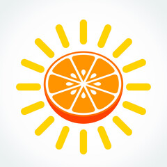 half orange sun symbol