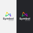 Colorful Infinity sign minimal logo design. Vector illustration.