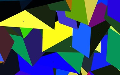 Wall Mural - dark multicolor vector texture with triangular style.