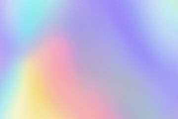 Poster - Abstract pastel holographic blurred grainy gradient background texture. Colorful digital grain soft noise effect pattern. Lo-fi multicolor vintage retro design.