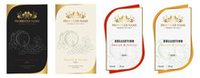 Red And White Wine Label. Special Collection Best Quality Grape Varieties And Premium Wine Brand