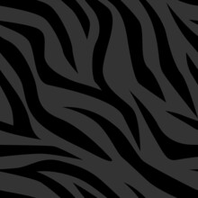 Dark Zebra Skin Vector Print. Seamless Pattern For Clothing Or Print