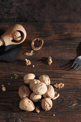 Wall Mural - Walnuts and nutcracker