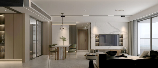 3d render of home living room