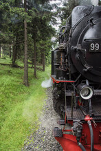 Brocken Steam Locomotive In The Harz Mountains