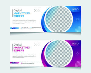 Wall Mural - business marketing Facebook cover template fully editable. Social media post, cover banner, webinar,web banner