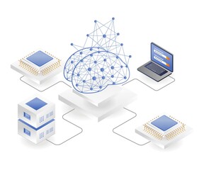Aufkleber - Artificial intelligence with brain chips