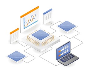 Aufkleber - Computer network chip data analysis