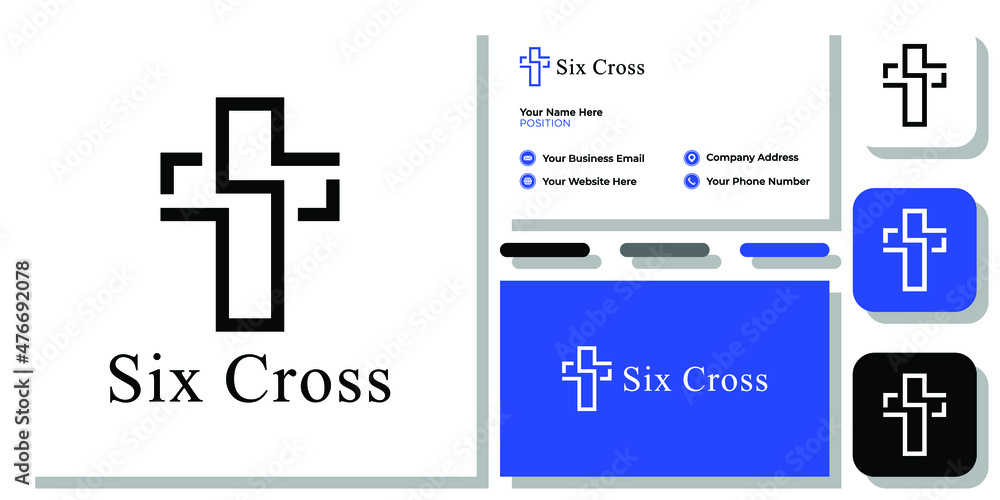 six cross sign, christian, religion, illustration, isolated, crucifix ...