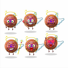 Poster - Orange spiral gummy candy cartoon designs as a cute angel character