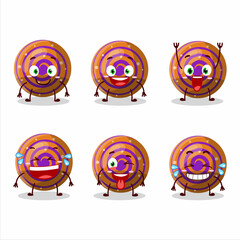 Sticker - Cartoon character of orange spiral gummy candy with smile expression