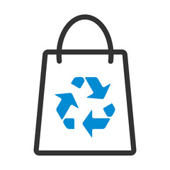 Wall Mural - Shopping Bag With Recycle Sign Icon