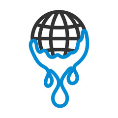 Sticker - Planet With Flowing Down Water Icon