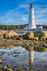 Wall Mural - View on Pointe Nord lighthouse, a 23 meters high lighthouse also called 