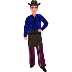 Wall Mural - Men's folk national Guatemalan costume. Vector illustration