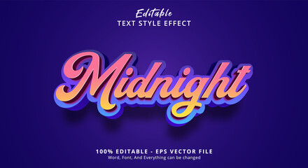 Wall Mural - Editable text effect, midnight style