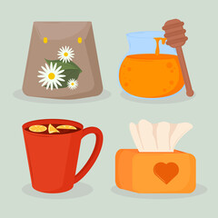 Poster - icons set of home remedies