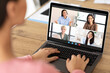 © Prostock-studio - Online lesson, females webinar, online meeting, business remote