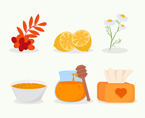 Canvas Print - home remedies icons