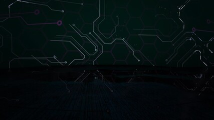 Cyberpunk matrix and computer binary code, motion abstract futuristic and cyberpunk style background