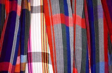 close up of colorful fabrics