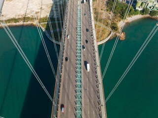 Canvas Print - Top down view of Hong Kong Tsing Ma Bridge