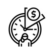 hourly babysitting rates line icon vector. hourly babysitting rates sign. isolated contour symbol black illustration