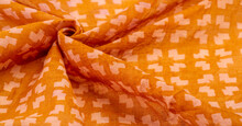 Orange Thin Woolen Fabric, Abstract Pattern, Elastic Fabric, Suitable For Design, Projects And Drawings. Texture, Background