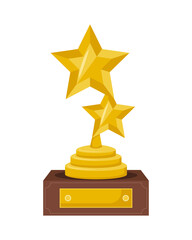 Sticker - golden stars trophy award