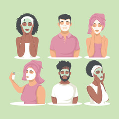 Sticker - persons with skincare treatment